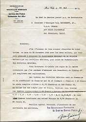 Postmaster letter 1943